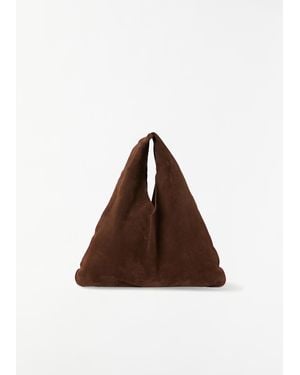 The Row Suede Bindle, Small - Brown