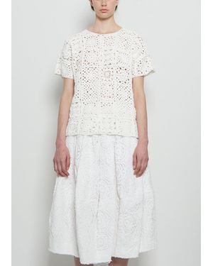 Comme des Garçons Cotton Crochet Top - White