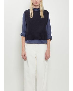 MHL by Margaret Howell Chunky Pullover Merino Wool Vest - Blue