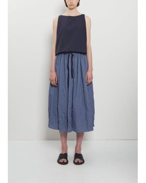 Apuntob Striped Crinkle Taffeta Skirt - Blue