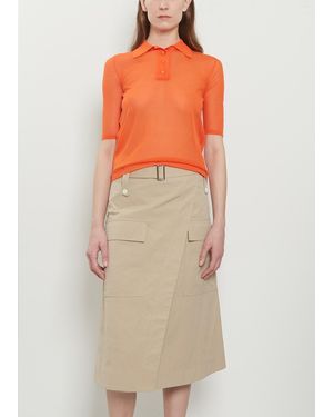 Plan C Intarsia Cotton Polo Shirt - Orange