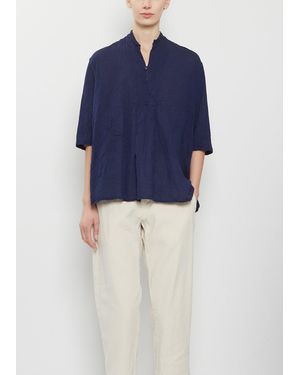 Pas De Calais Organic Cotton Pullover Blouse - Blue