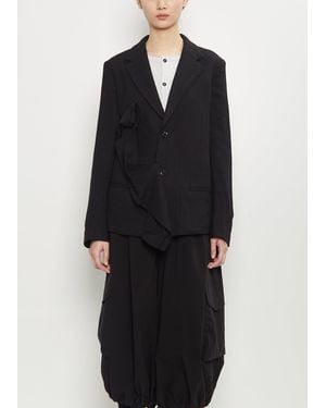 Y's Yohji Yamamoto Wool Drape Jacket - Black