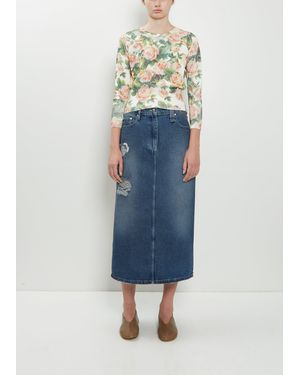 Simone Rocha Embellished Denim Flare Skirt - Blue