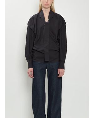 Lemaire Ascot Cotton Silk Blouse - Black