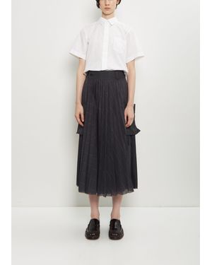 Sacai Voile Glen Check Skirt - White