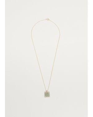 NIKOLLE RADI Tsavorite Garnet Lacy Frame Necklace - White