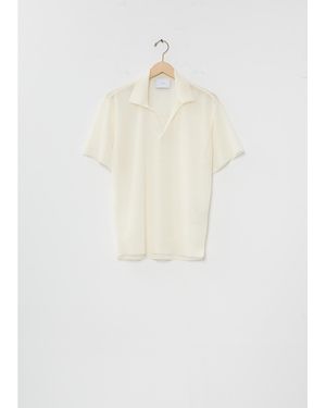 Stein Men Ramie Knit Skipper Top - White