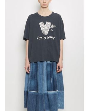 Visvim Jumbo Cotton Blend Damaged Finish Tee - Blue