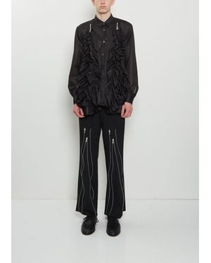 Comme des Garçons Wool Zippers Tapered Trousers - Black