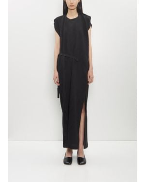 Issey Miyake Cotton Blend Pressed Form Dress - Black