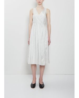 Dosa Silk Habutai Rajasthani Dress - White