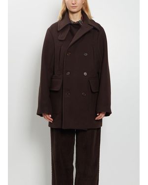 Meta Campania Collective Serge Boiled Wool Peacoat - Black