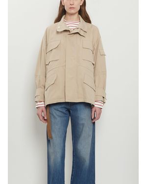 Plan C Technical Twill Cargo Jacket - Natural