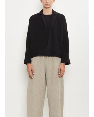 Apuntob Linen Cashmere Short Open Jacket - Black