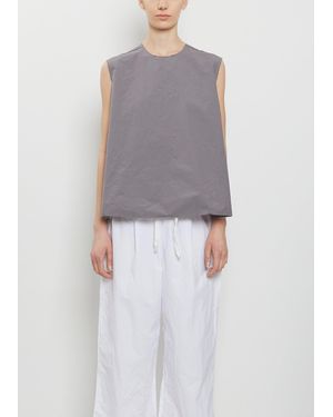 Scha Paper Cotton V-back Sleeveless Top - Grey