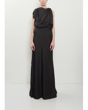 Colleen Allen Apron Wrap Silk Dress - Black