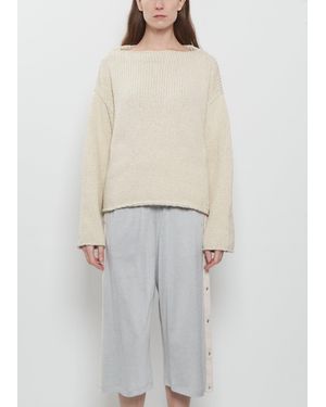 6397 Chunky Cotton Boatneck Jumper - White