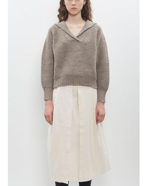 MHL by Margaret Howell Chunky Sailor Collar Jumper - Natural
