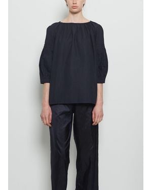 Dosa Dense Khadi Cotton Mary Ellen Mark Blouse - Blue