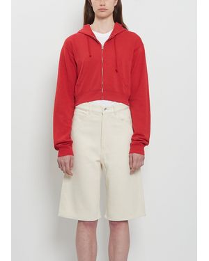 AURALEE High Twist Light Sweat Zip Hoodie - Red