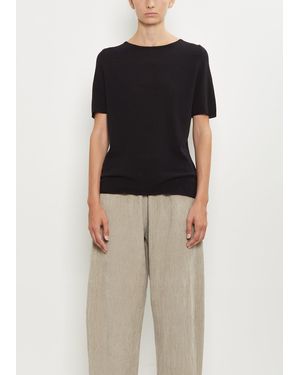 Apuntob Silk Knit Tee - Black
