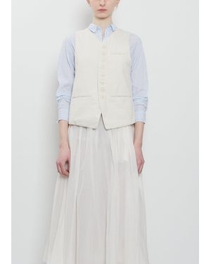 Pas De Calais Washed Cotton Oxford Vest - White