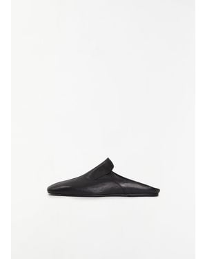 Dries Van Noten Leather Flat Mule - White