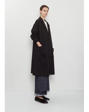 Y's Yohji Yamamoto Asymmetric Long Cotton Jacket - Black