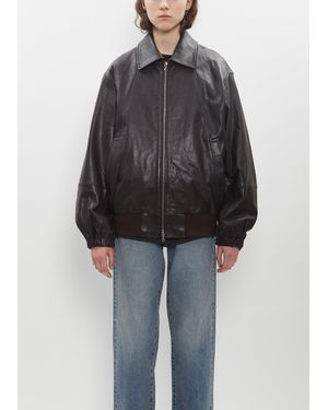 stein Leather Zip Short Jacket - Black