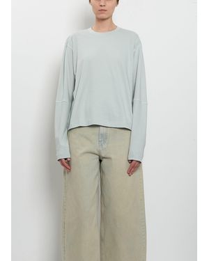 6397 Coverstitch Long Sleeve Cotton T-shirt - Gray