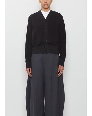 Sacai Poplin X Cotton Knit Cardigan - Black