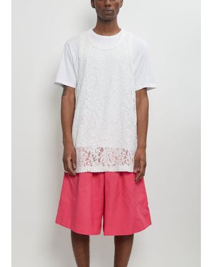 Comme des Garçons Large Floral Pattern Jersey - White