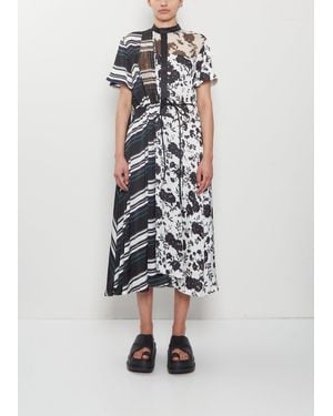 Sacai Pattern Mix Fluid Dress - White