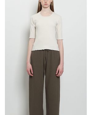 Lauren Manoogian Ruffle Rib Pima Cotton Tee - Natural