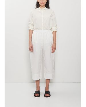Apuntob Technical Poplin Cropped Wide Pant - White
