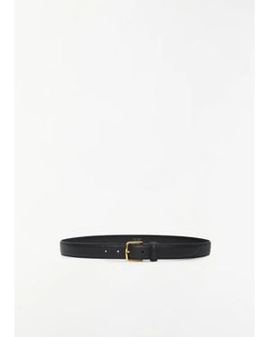The Row Men Classic Grain Leather Belt - White