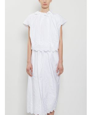Simone Rocha Gathered Cotton Tulip Top - White