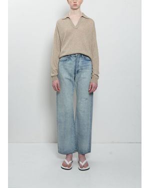 AURALEE Faded Selvedge Light Denim Pants - Blue