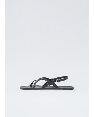 The Row Malick Leather Strap Sandal - White