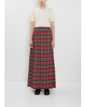 Meta Campania Collective Maya Pleated Cotton Tartan Skirt - Red
