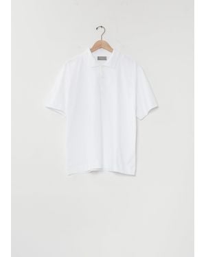 Margaret Howell Short Sleeve Cotton Polo - White