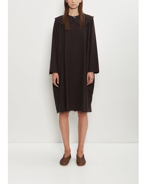 Scha Peter Pan Collar Cotton Dress - Black