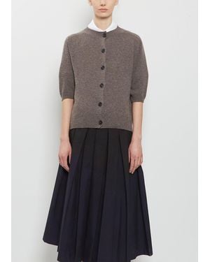 Margaret Howell Short Sleeve Cashmere Cotton Cardigan - Grey