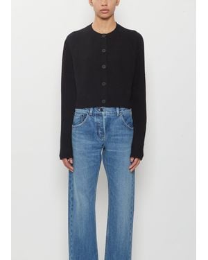 Loulou de Saison Heike Cashmere Cropped Cardigan - Black