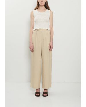 Comoli Linen Blend Tucked Pants - Natural