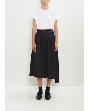 Y's Yohji Yamamoto Cotton Asymmetry Gather Skirt - White