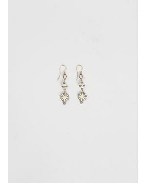 Ileana Makri Globetrotter White Enamel Diamond Earring