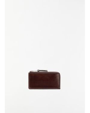 Lemaire Patina Zip Coin Card Holder - White
