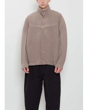 Homme Plissé Issey Miyake Pleated Buttons Blouson - Blue